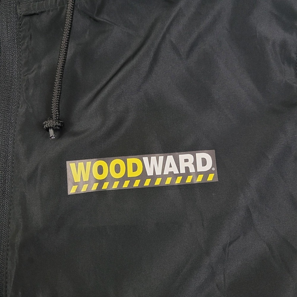 Woodward‎ Jacket Mens Small Black Hooded Windbreaker Lightweight Full Zip 540 - Picture 4 of 11